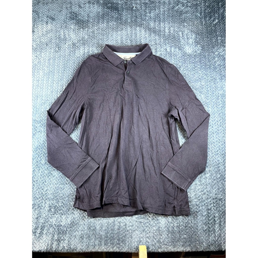 Tasso Elba Polo Shirt Mens XL Dark Brown Cotton Performance Golf Tennis Tail
